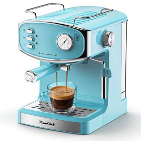 20 Bar Espresso Machine - Professional Compact Espresso Maker With Milk Frother, 54oz Large Water Tank, Low Noise, For Cappuccino, Latte, Blue