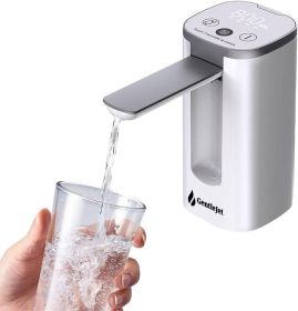 Automatic Water Dispenser Pump for 5 Gallon Bottle - Digital Display, Type-C USB Charging, Portable Electric Water Pump, Foldable Spout