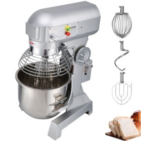 VEVOR Commercial Food Mixer 20Qt 750W 3 Speeds Adjustable 105 180 and 408 RPM Food Processor Heavy Duty with Stainless Steel Bowl Dough Hooks Whi