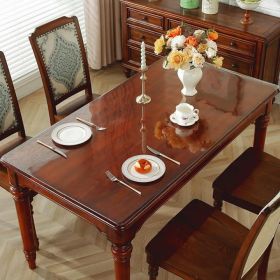 Clear Table Protector Mat -1.5mm Thickness Waterproof Heavy Duty PVC Table Cover For Dining Room Table (Option: 1.5mm-40x77inches)