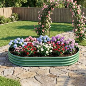 Galvanized Raised Garden Bed 6x3x1ft - Heavy Duty Metal Planter Box for Vegetables, Herbs & Flowers, Rust-Proof Outdoor Garden Bed with Large Cap (Option: green)
