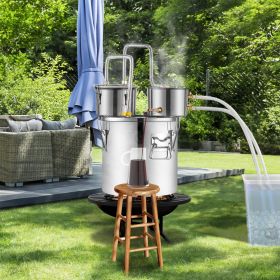 Moonshine Still Water Alcohol Distiller 3Gal w/Thumper Keg & 8W Water Pump (Option: Silver)