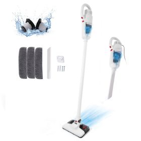 Lightweight Stick Vacuum Cleaner, Unique Vacuum and Mop Combo - 3 Dust Filters/Microfiber Pads,Corded Stick Vacuums & Electric Brooms - 400W 12Kp (Option: White)