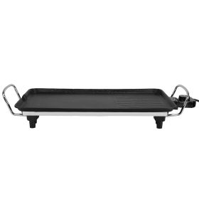1Pc Electric Barbecue Grill Hot Plate Cooking BBQ Griddle Non Stick Table Top Grill Griddle For Indoor Outdoor Camping Picnic Family Gathering Fr (Option: M)
