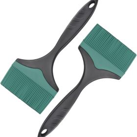 2-Pack Extra-Wide Silicone Grill Basting Brushes Green 3.95 Heat-Resistant Oil & BBQ Sauce Spreader (Option: green)